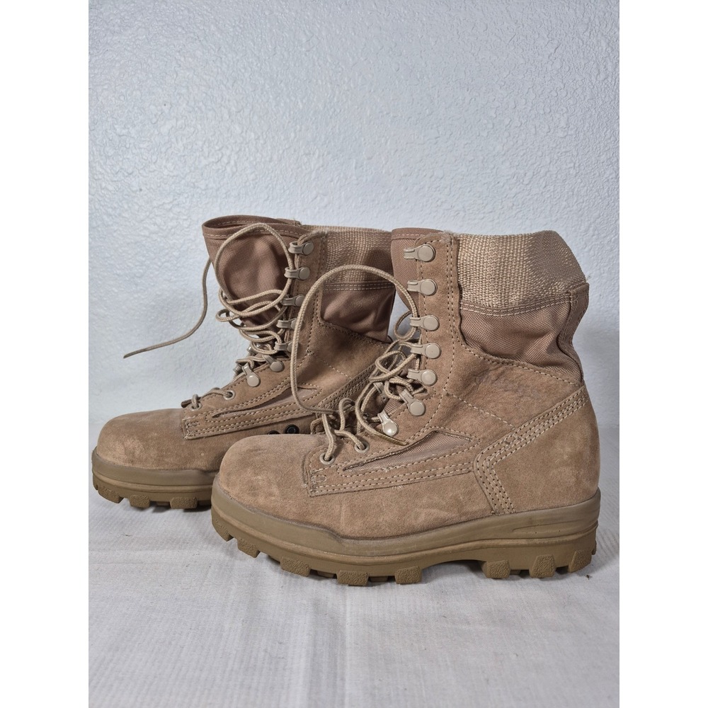 Bates 01728 Mens Tan Leather Tactical Military Boots Vibram DuraShocks Size 6 M